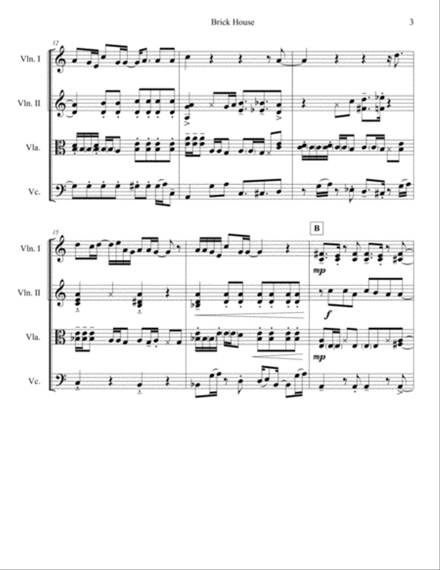 Brick House String Quartet scores gallery preview page 3