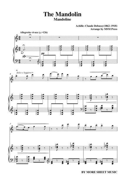 Debussy-The Mandolin,for Violin and Piano image number null