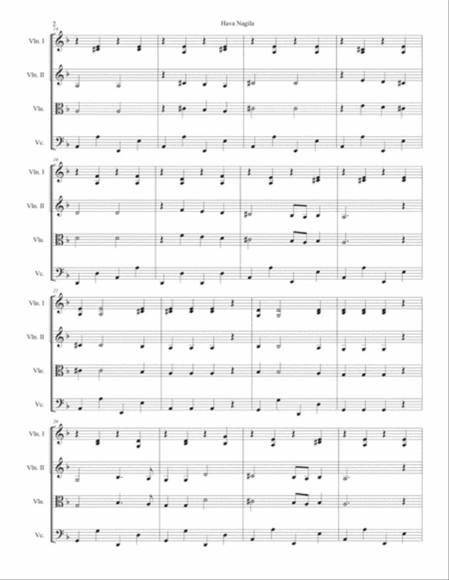 Hava Nagila String Trio scores gallery preview page 2