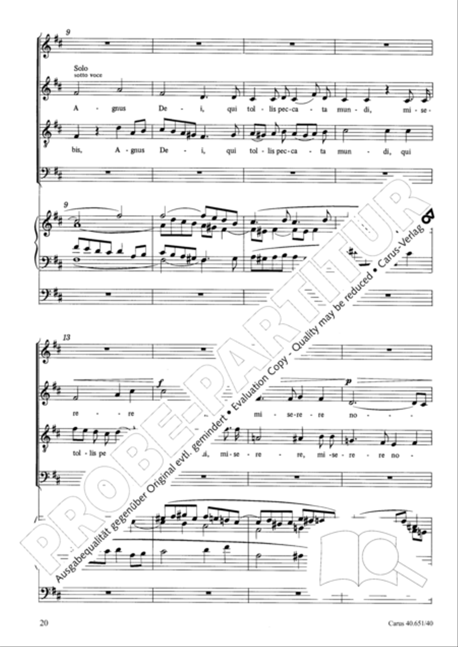 Sanctus, Benedictus and Agnus Dei 4-Part scores gallery preview page 21