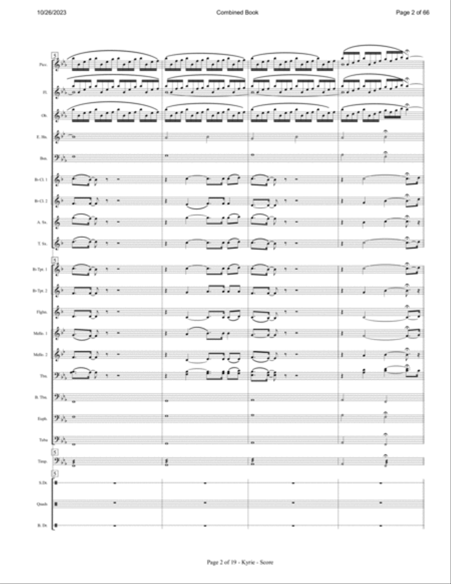 Kyrie (kyrie Eleison) Marching Band scores gallery preview page 4