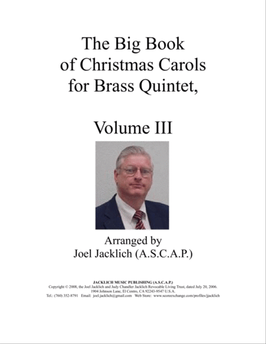 The Big Book of Christmas Carols for Brass Quintet, Vol. III Brass Quintet scores gallery preview page 1