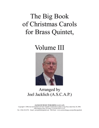 Book cover for The Big Book of Christmas Carols for Brass Quintet, Vol. III