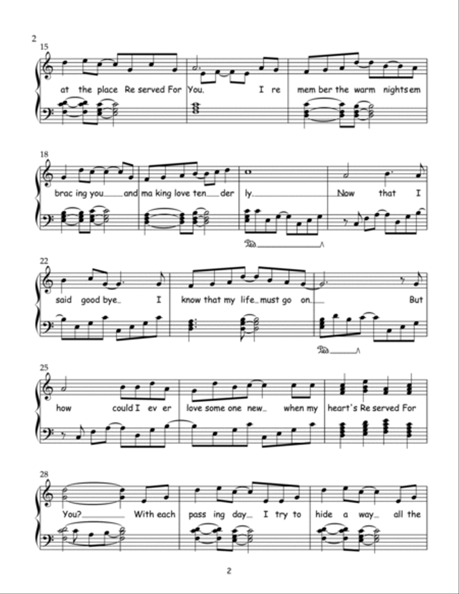 Reserved for You - A Songwriter's Collection Voice scores gallery preview page 5