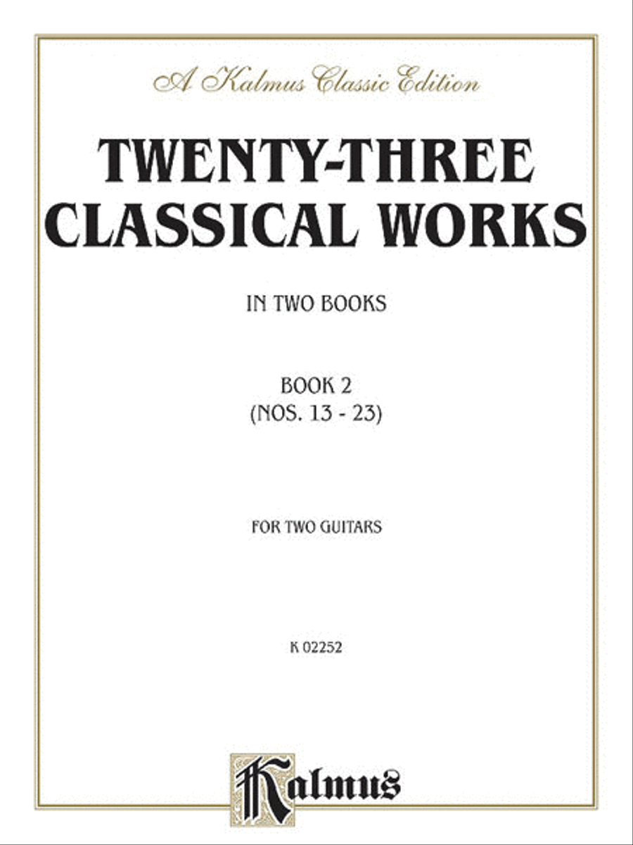 Twenty-three Classical Works for Two Guitars, Book 2