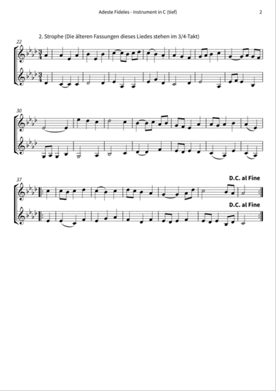 Adeste Fideles Adeste Fideles String Duet scores gallery preview page 6