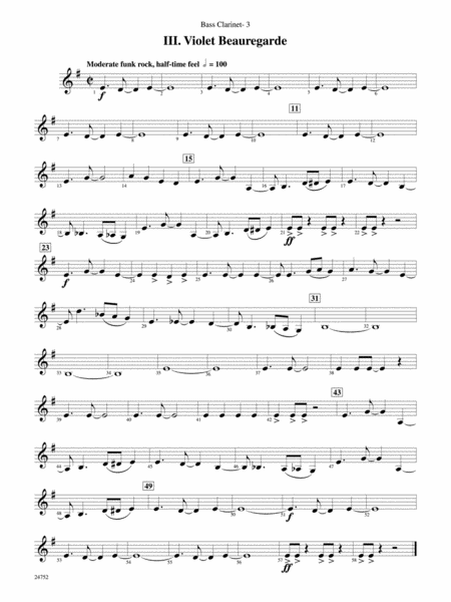 Charlie and the Chocolate Factory, Suite from: B-flat Bass Clarinet