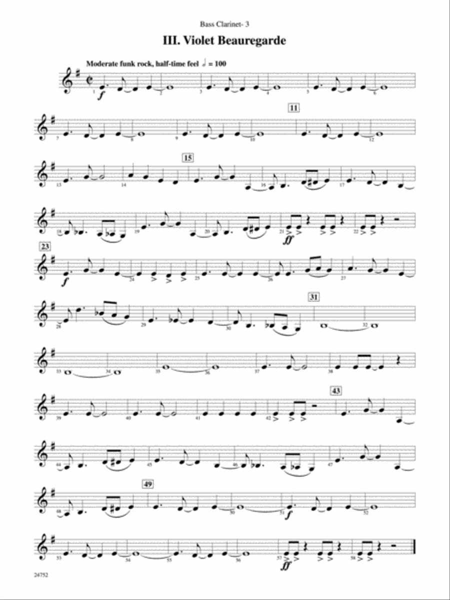 Charlie and the Chocolate Factory, Suite from: B-flat Bass Clarinet