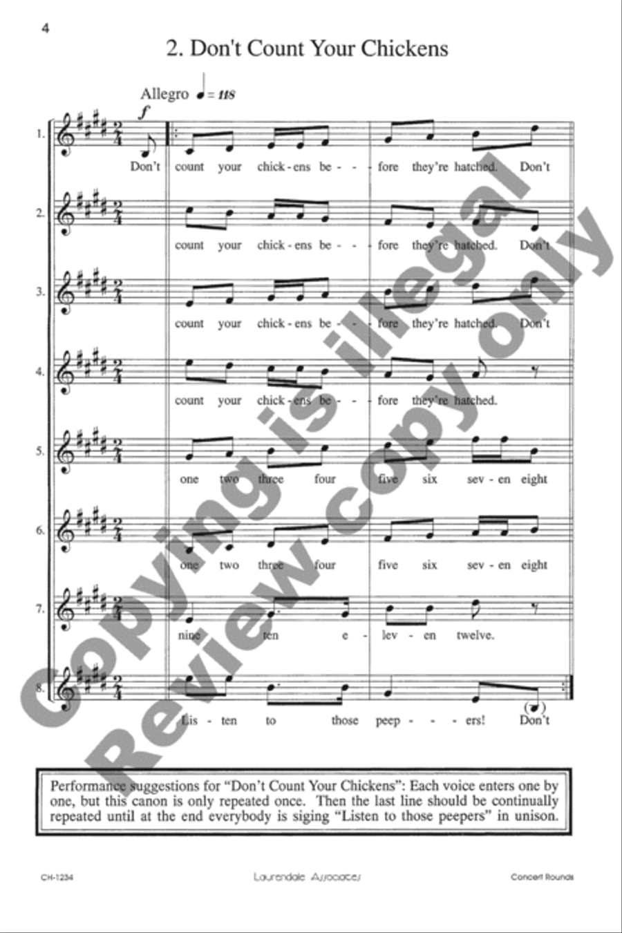 Concert Rounds on Old Sayings Unison Choir scores gallery preview page 18