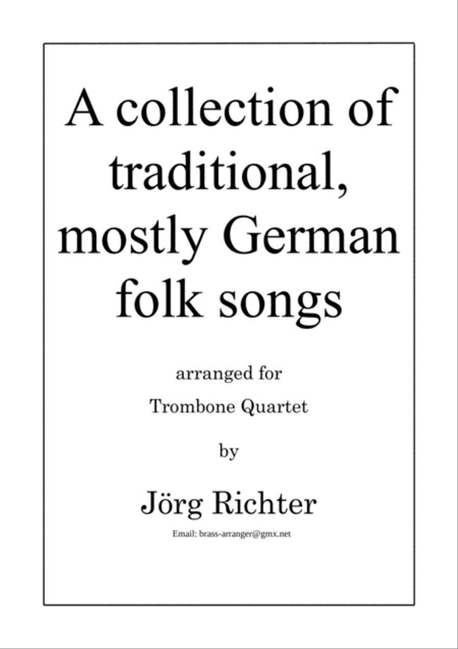 19 traditional German songs for Trombone Quartet Brass Quartet scores gallery preview page 1
