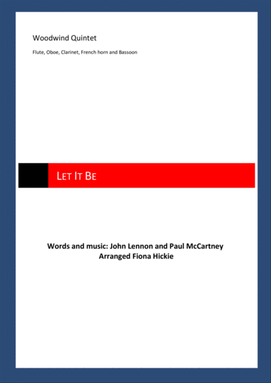Let It Be Woodwind Quintet scores gallery preview page 1