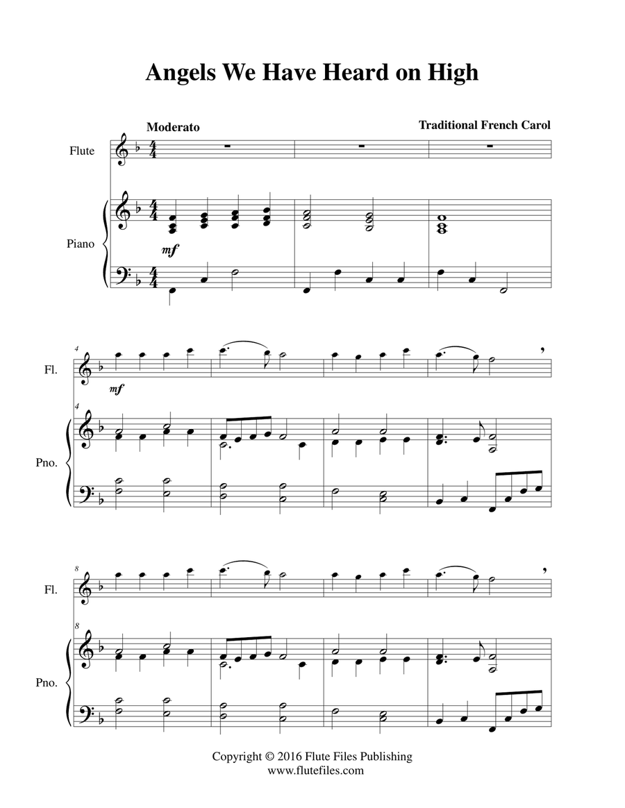 Angels We Have Heard on High - Flute Solo Chamber Music scores gallery preview page 3