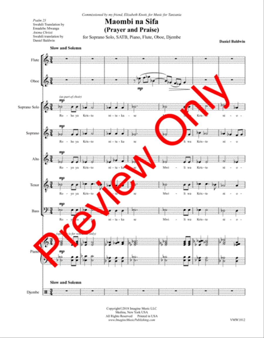 Maombi na Sifa (Prayer and Praise) 4-Part scores gallery preview page 6