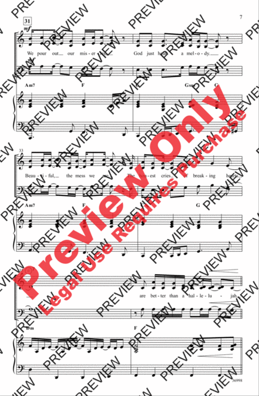 Better Than a Hallelujah 3-Part scores gallery preview page 7