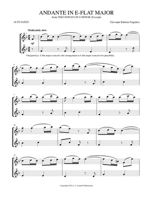 Andante in E-flat Major (from Trio Sonata in G Minor)