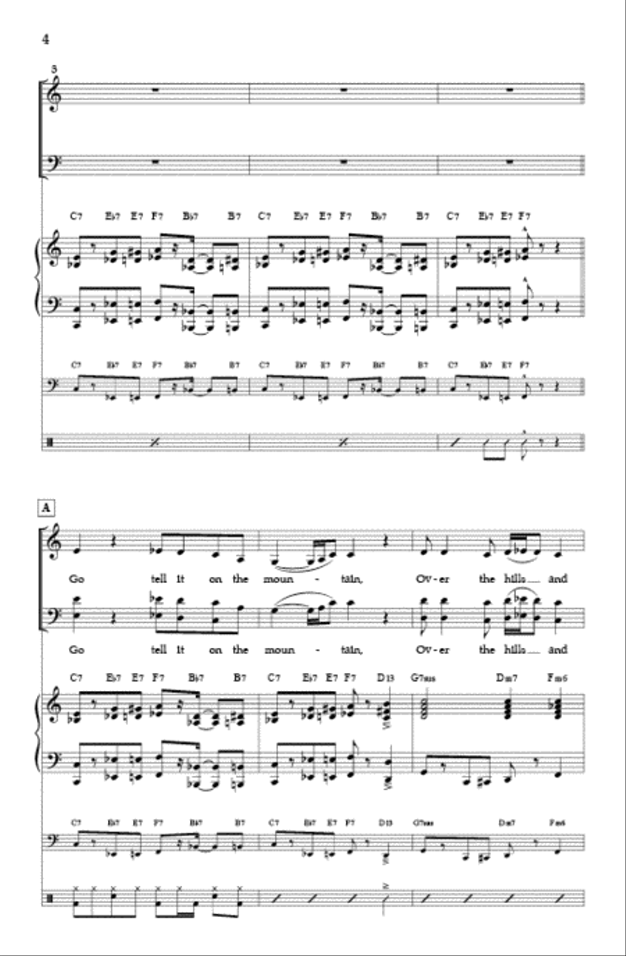 Go Tell It On the Mountain (SATB) 4-Part scores gallery preview page 3