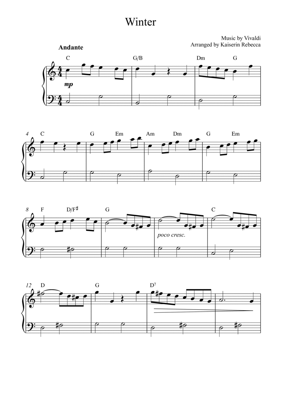 Winter Piano Method scores gallery preview page 1