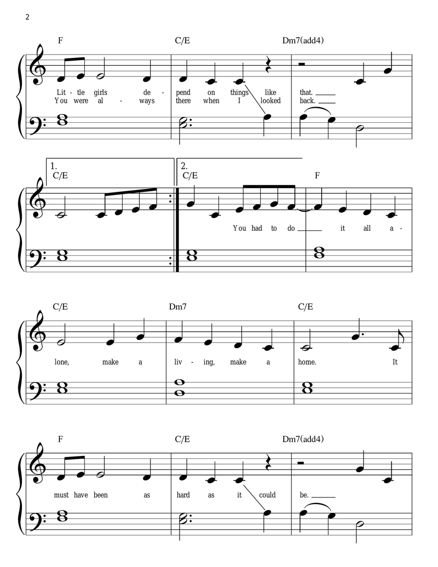 Butterfly Fly Away Easy Piano scores gallery preview page 2