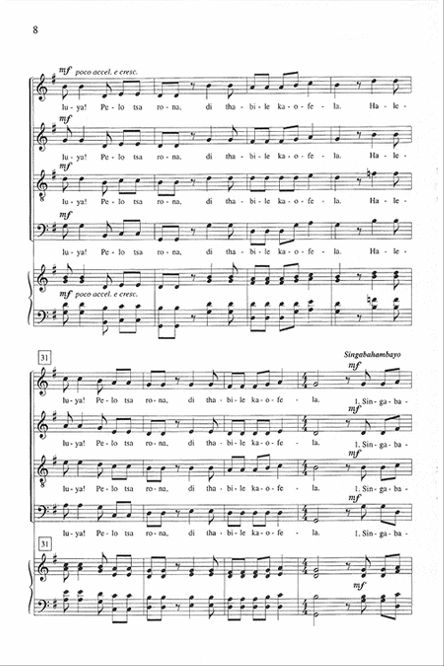 South African Praises (Medley) 4-Part scores gallery preview page 7