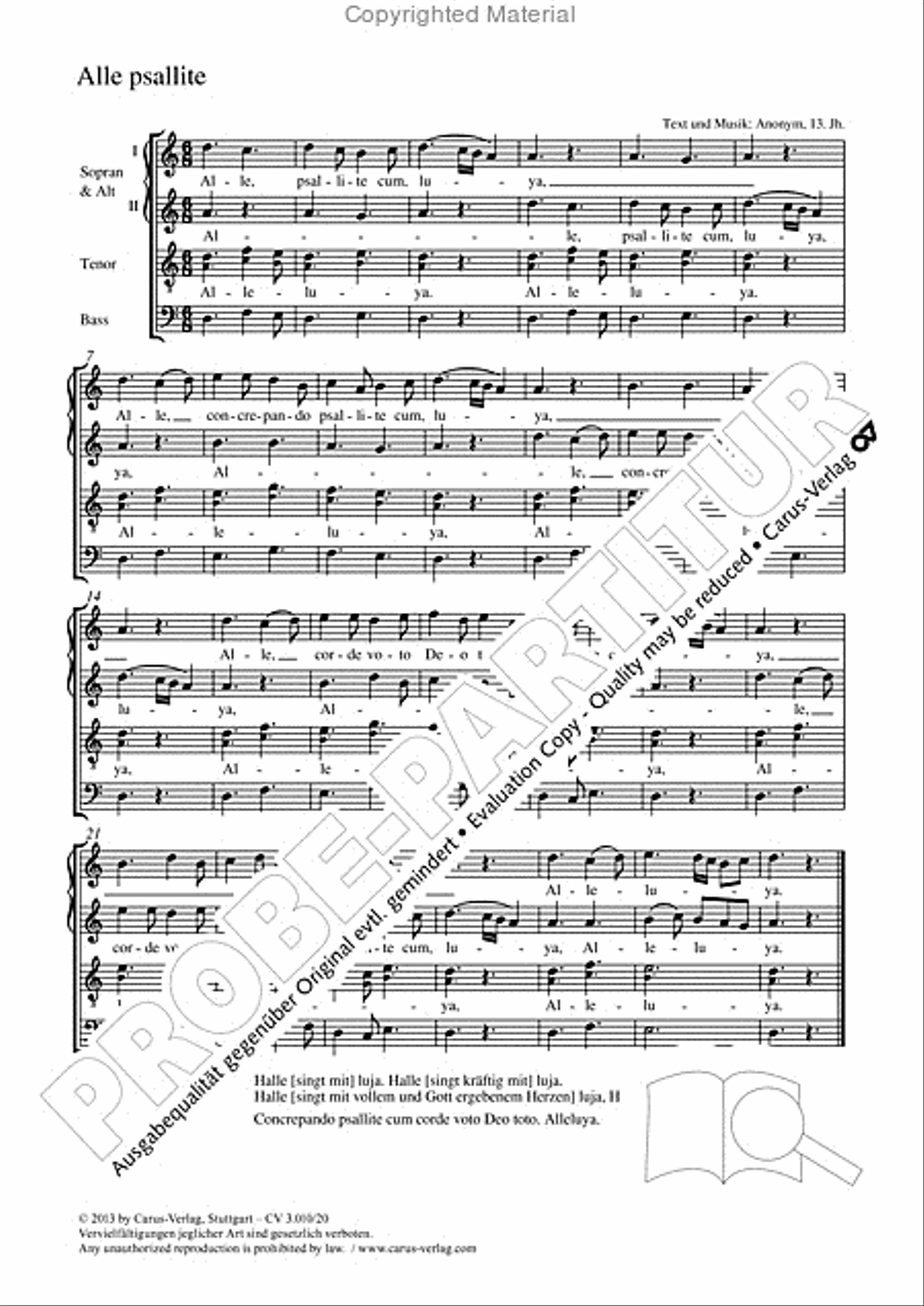 Alle psallite 4-Part scores gallery preview page 2