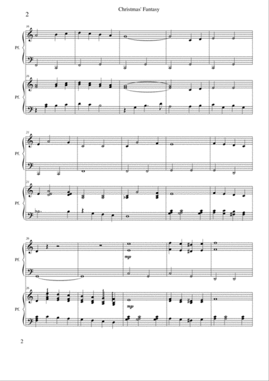 Christmas Fantasy. 2 piano Piano scores gallery preview page 2