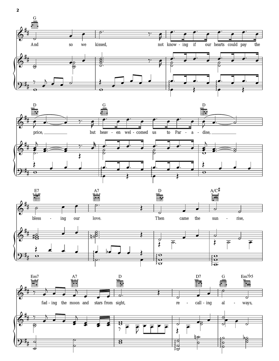 Wonderland By Night Piano, Vocal, Guitar scores gallery preview page 2