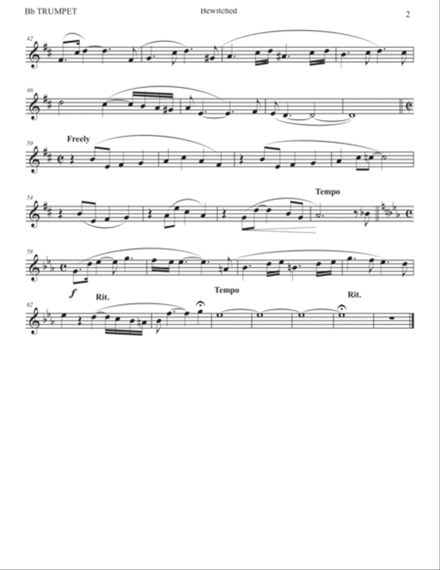 Bewitched Trumpet Solo scores gallery preview page 3