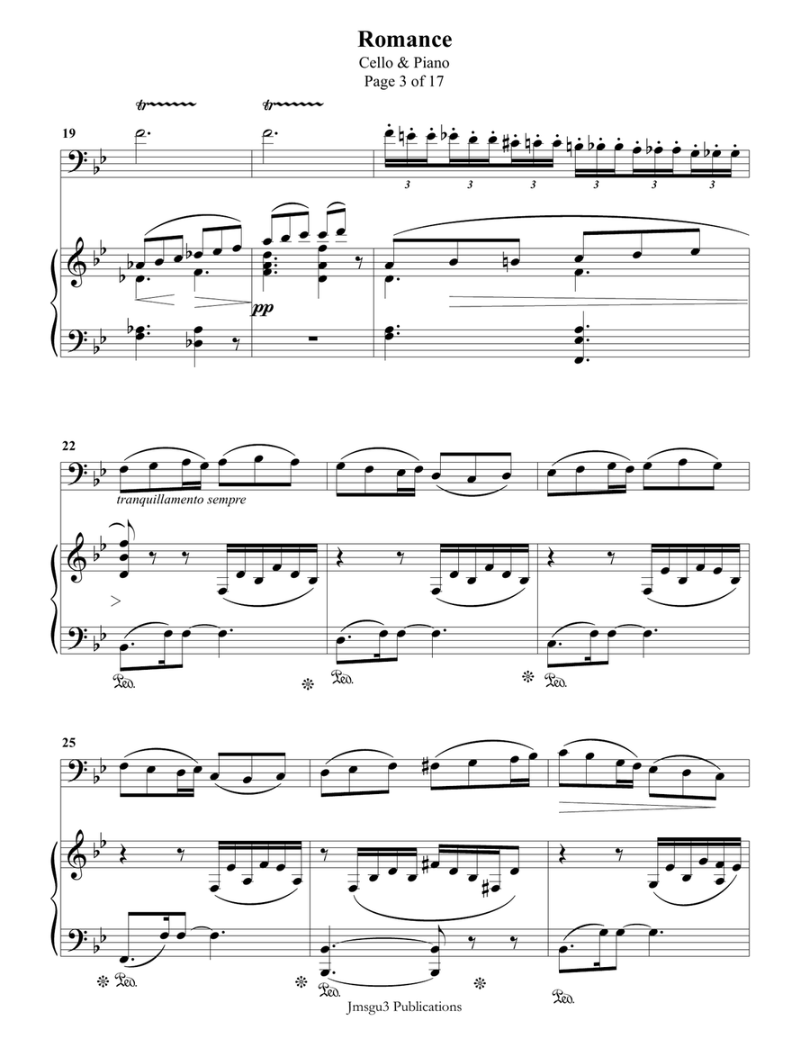 Fauré: Romance Op. 28 for Cello & Piano Piano scores gallery preview page 3