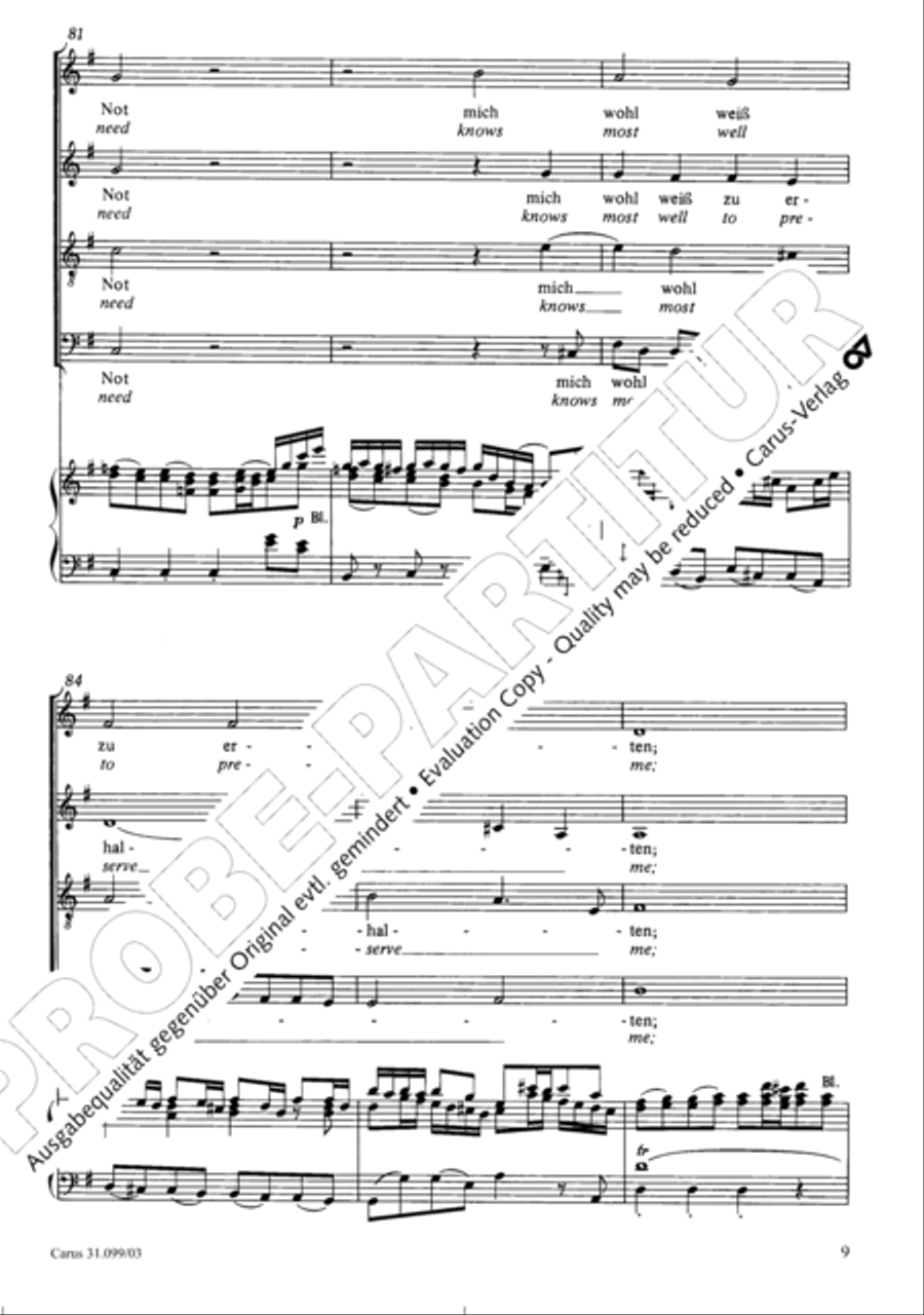Whatever God ordains is right (Was Gott tut, das ist wohlgetan) 4-Part scores gallery preview page 10