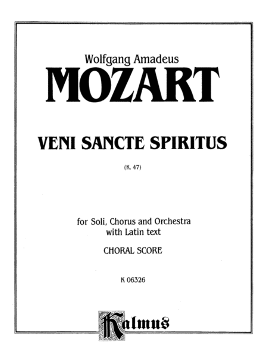 Veni Sancte Spiritus, K. 47 4-Part scores gallery preview page 2