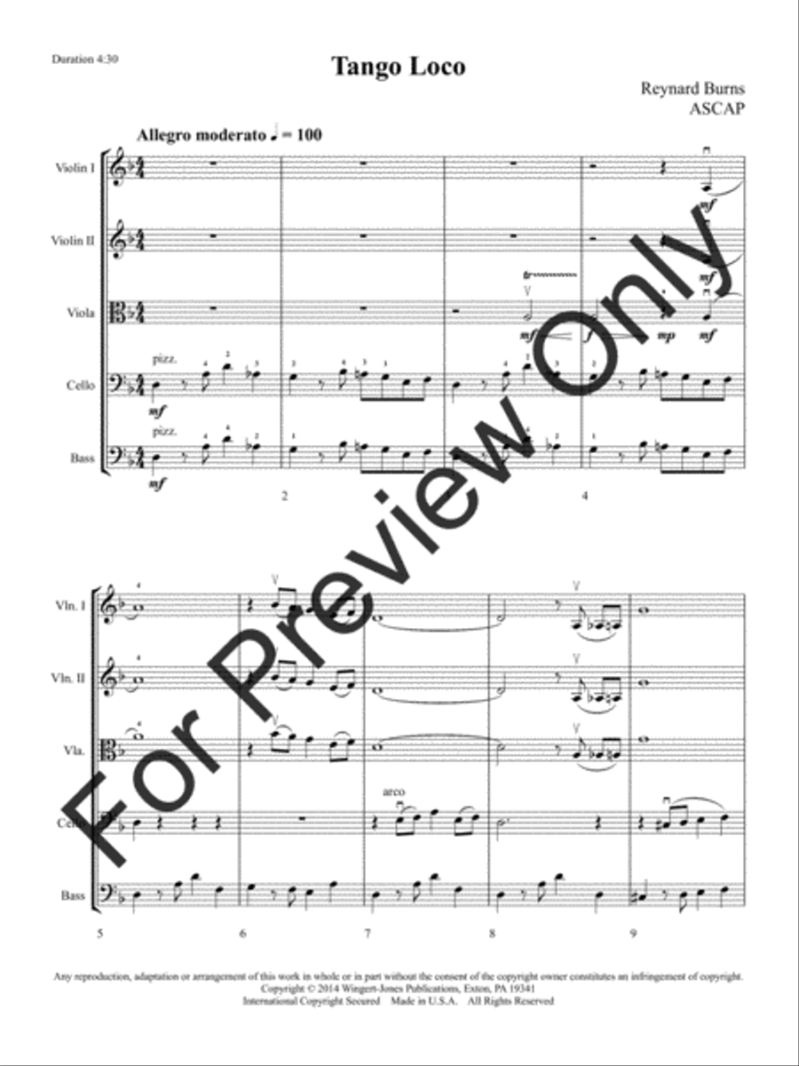Tango Loco String Orchestra scores gallery preview page 4