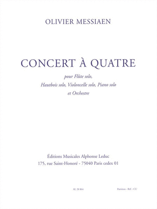 Book cover for Concert A Quatre (orchestra)