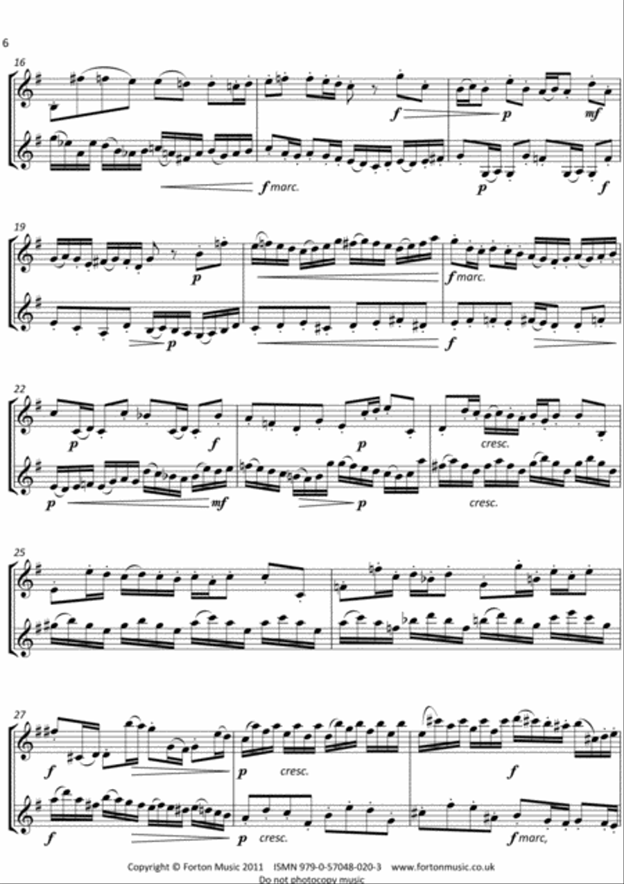 Duo Opus 131 no 3 Clarinet Duet scores gallery preview page 6