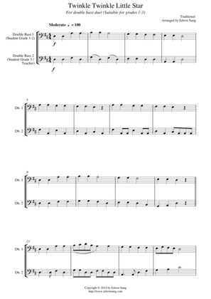 Twinkle Twinkle Little Star (for double bass duet, suitable for grades 1-3)