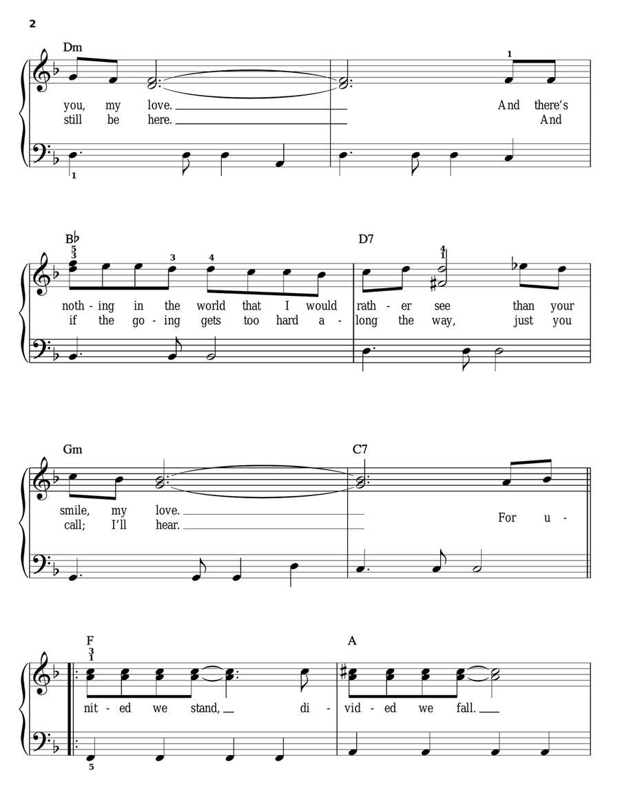United We Stand Easy Piano scores gallery preview page 2