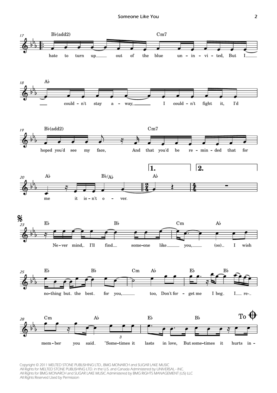 Someone Like You Piano scores gallery preview page 2