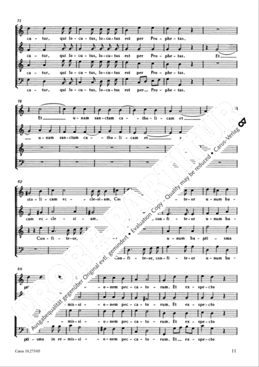 Mass in C Major 4-Part scores gallery preview page 12