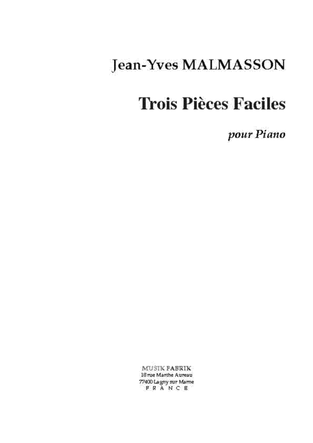 Trois Pieces Faciles (Young Performers)