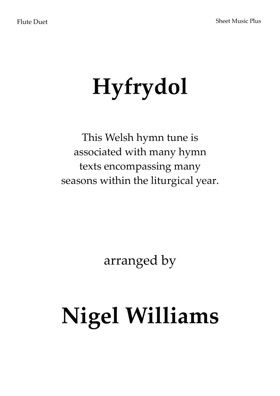 Hyfrydol, for Flute Duet Flute Duet scores gallery preview page 1