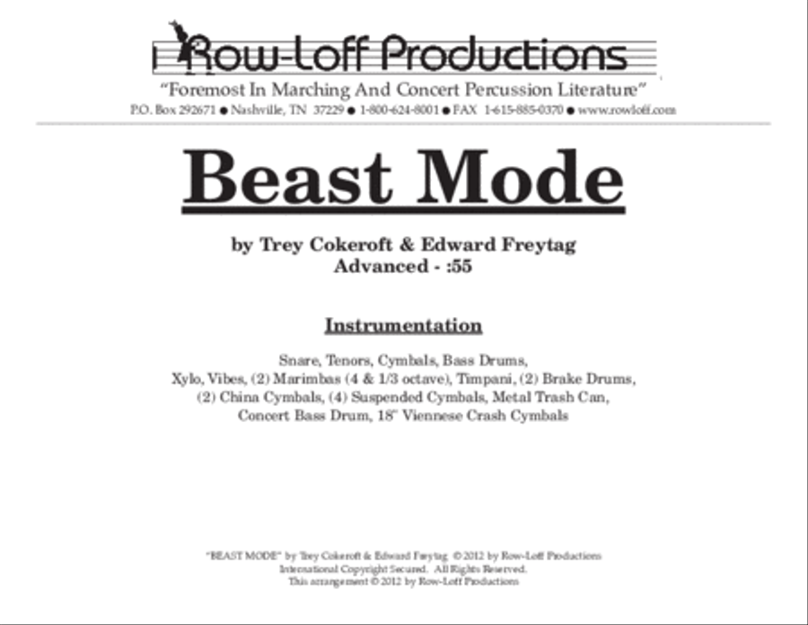 Beast Mode Beast Mode Percussion Ensemble scores gallery preview page 2