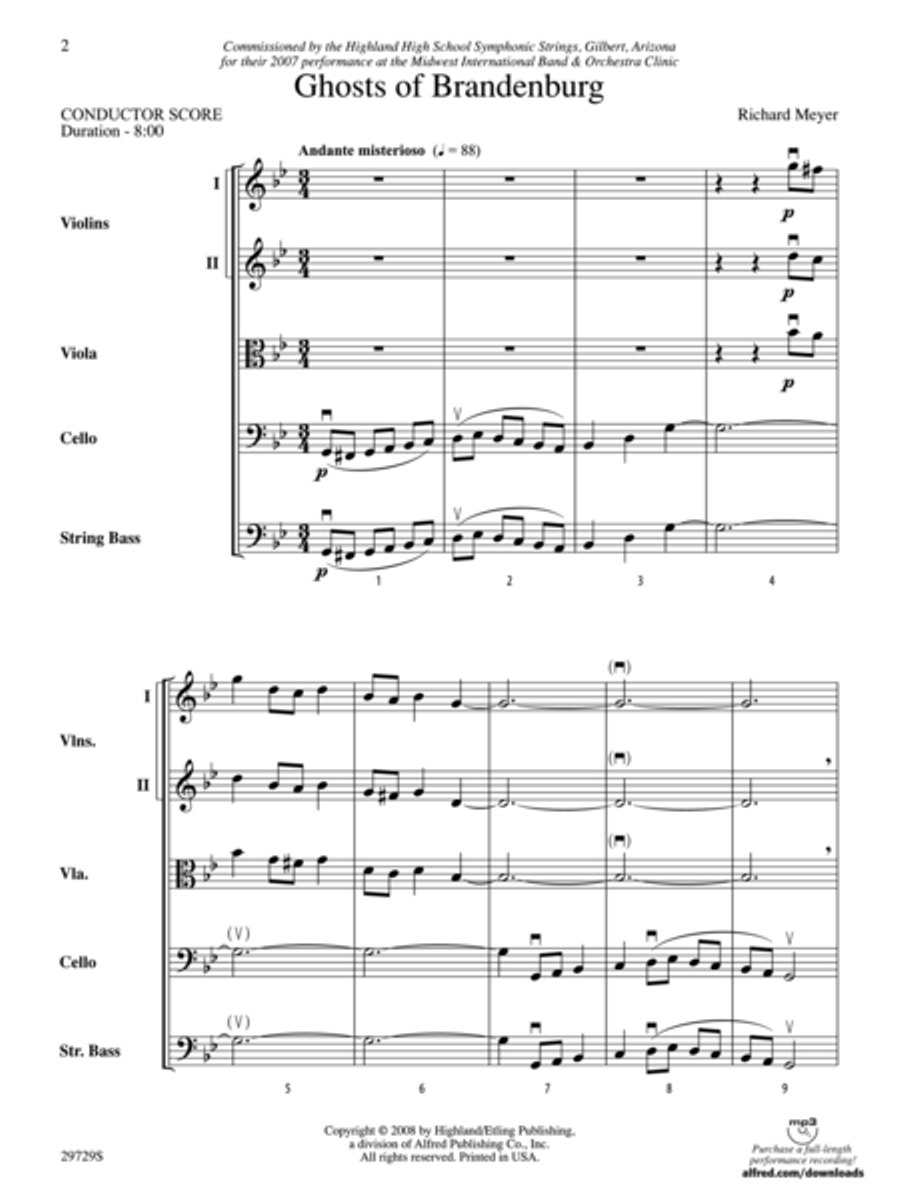 Ghosts of Brandenburg (score only) String Orchestra scores gallery preview page 2