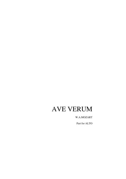 AVE VERUM - W.A. Mozart - Part for ALTO image number null