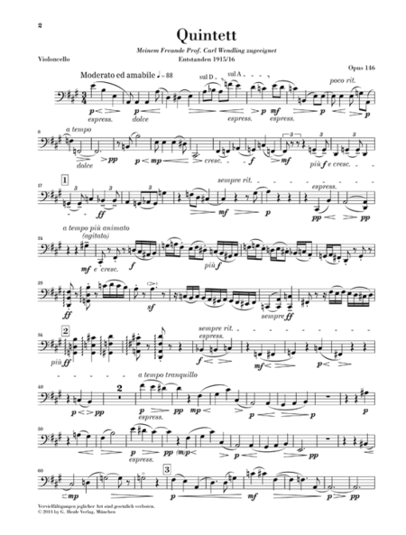 Clarinet Quintet in A Major Op. 146