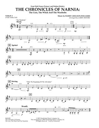 The Chronicles of Narnia - Violin 3 (Viola Treble Clef)