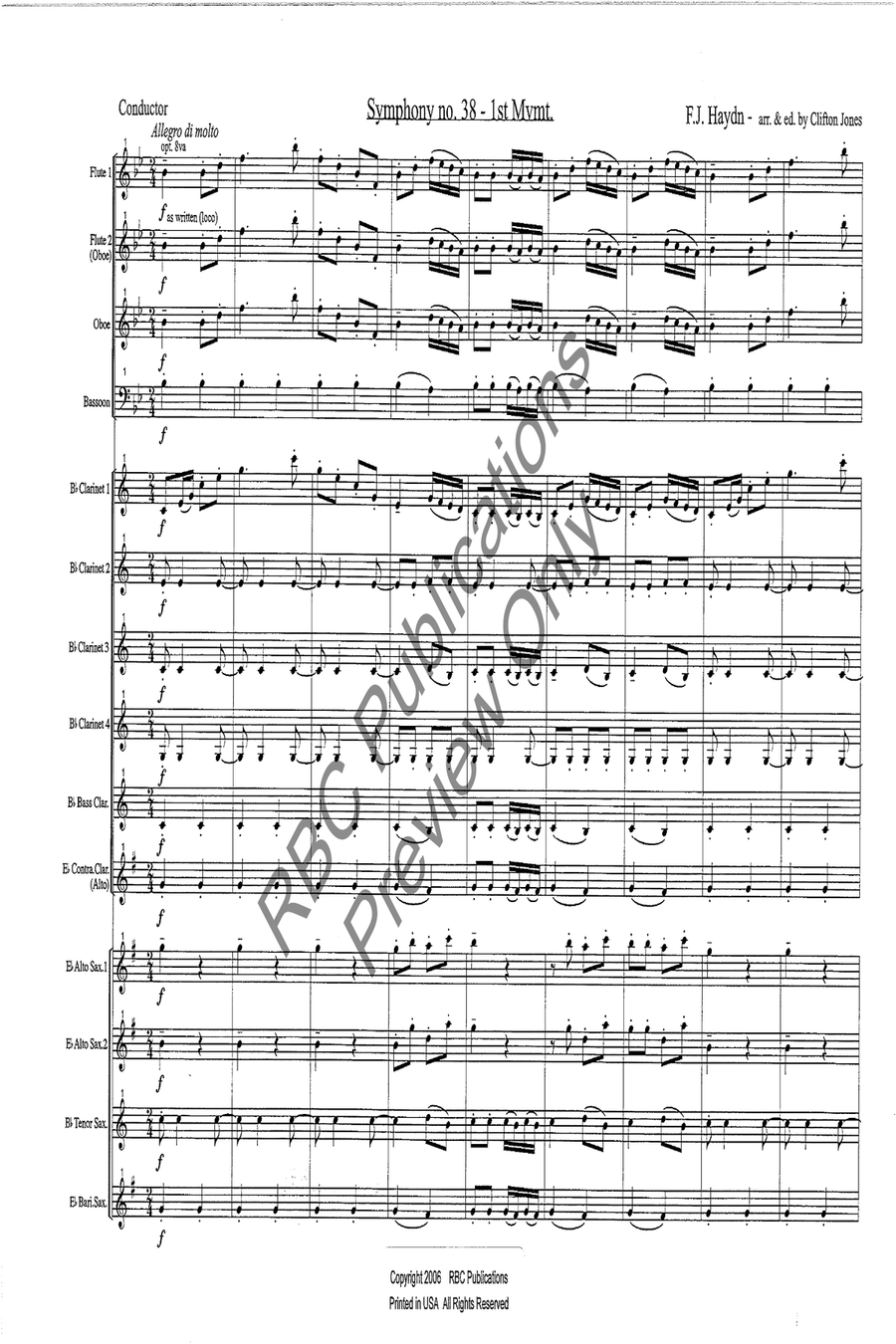Symphony #38 Mvt 1 Set of Parts scores gallery preview page 4