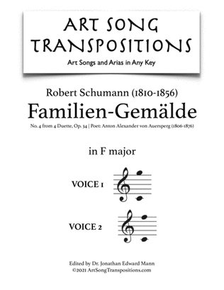 Book cover for SCHUMANN: Familien-Gemälde, Op. 34 no. 4 (transposed to F major)