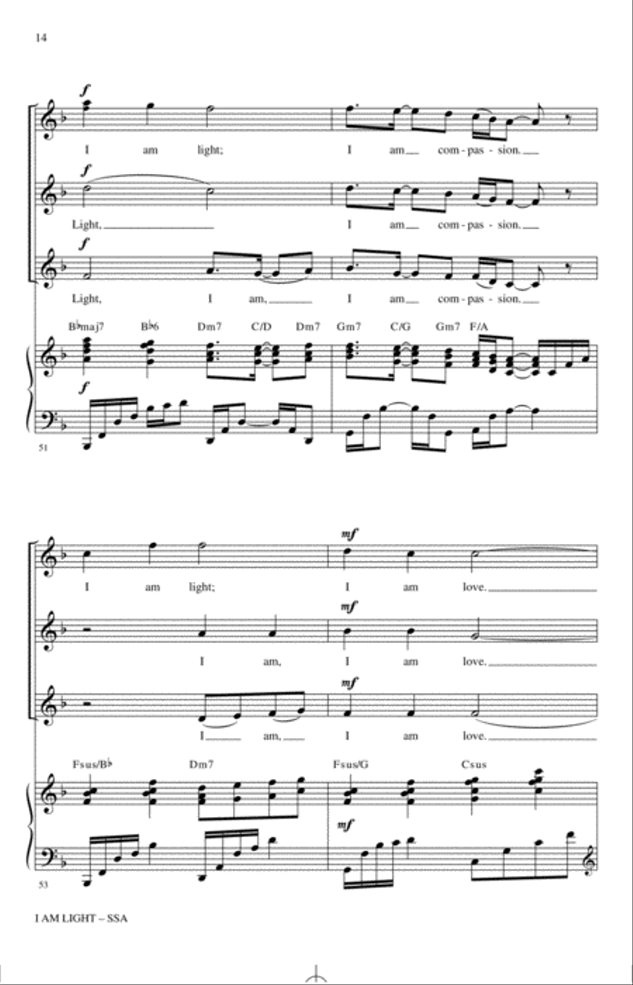 I Am Light (arr. Mark Hayes and Kimberly Lilley) SSA scores gallery preview page 13