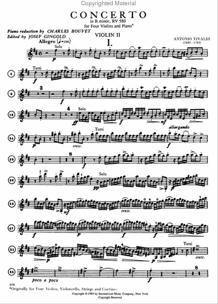Concerto in B minor, RV 580 (Op. 3, No. 10) Violin scores gallery preview page 3
