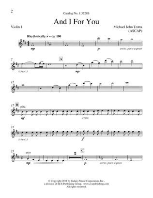 And I For You from For a Breath of Ecstasy (Downloadable String Parts)