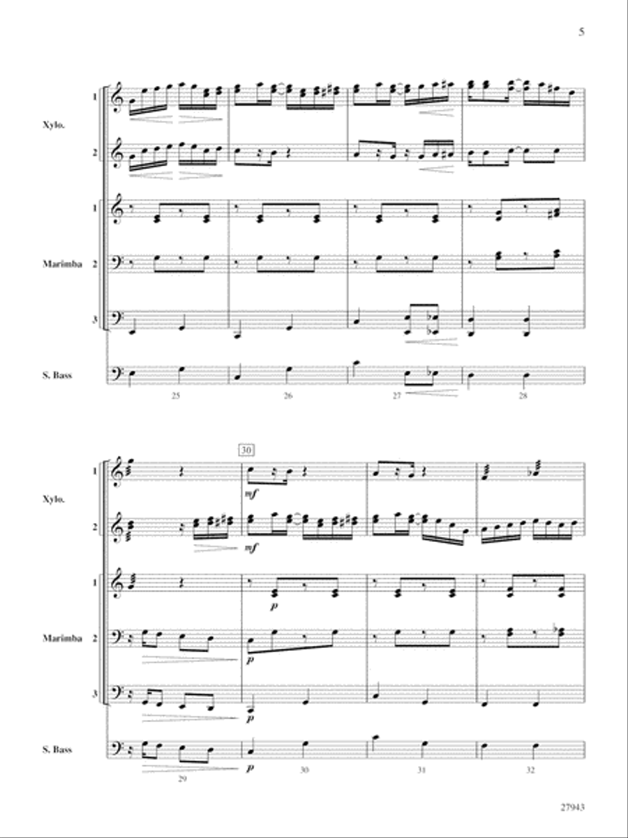 The Entertainer: Score Percussion Ensemble scores gallery preview page 5